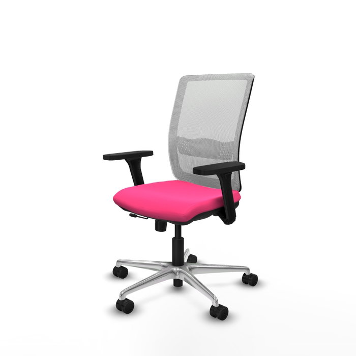 PIQUERAS Y CRESPO Silla de oficina Haches Rosa y Blanco con mecanismo Sincro/Traslack