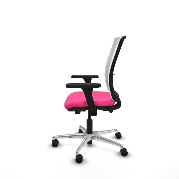 PIQUERAS Y CRESPO Silla de oficina Haches Rosa y Blanco con mecanismo Sincro/Traslack
