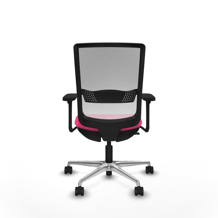 PIQUERAS Y CRESPO Silla de oficina Haches Rosa y Blanco con mecanismo Sincro/Traslack