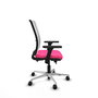 PIQUERAS Y CRESPO Silla de oficina Haches Rosa y Blanco con mecanismo Sincro/Traslack