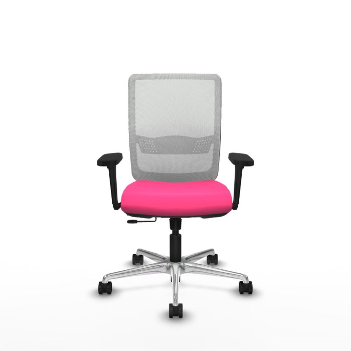 PIQUERAS Y CRESPO Silla de oficina Haches Rosa y Blanco con mecanismo Sincro/Traslack