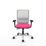 PIQUERAS Y CRESPO Silla de oficina Haches Rosa y Blanco con mecanismo Sincro/Traslack