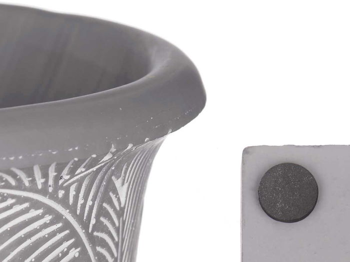 Ibergarden Copa Cemento Gris Grande Hojas 17.5x17.5x25 cm (Set de 6)