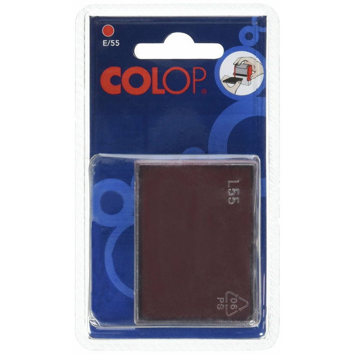 Colop Almohadilla E/55 Rojo Blíster de 2 Unidades
