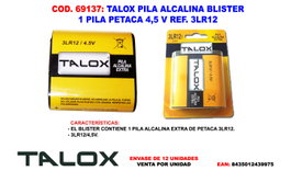 TALOX Pila Alcalina 4,5 V 3LR12 Petaca