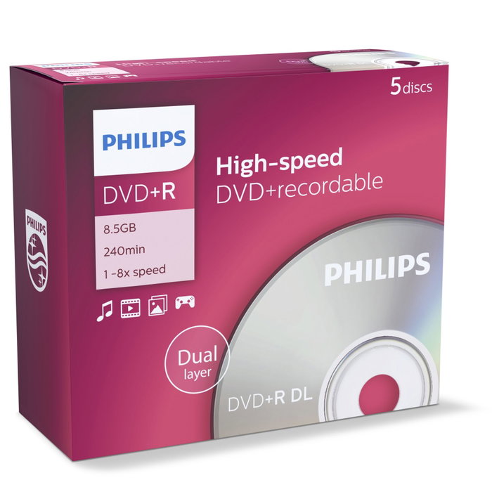 Philips DVD+R DL 8,5GB DL 8x Jewel Case Philips DVD+R DL 8,5GB DL 8x Jewel Case