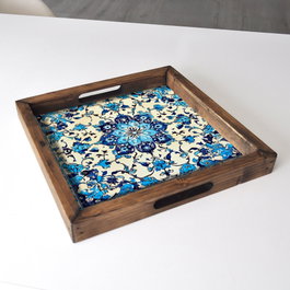 Aberto Design REF051 Bandeja de Madera Maciza con Impresión UV, 35 x 35 x 4 cm