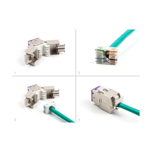 DeLOCK 88121 Módulo Keystone RJ45 hembra a LSA Cat.6A montaje sin herramientas violeta (10 piezas) DeLOCK 88121 Módulo Keystone RJ45 hembra a LSA Cat.6A montaje sin herramientas violeta (10 piezas)