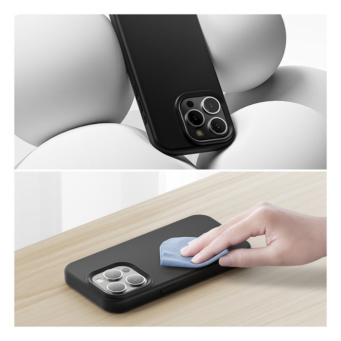 4Smarts Funda de Silicona 540582 para Apple iPhone 15 Plus, Negro, Compatible con MagSafe