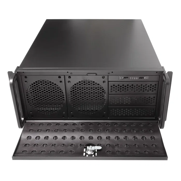 UNYKAch Chasis Rack 4U 19" UK 4129 Negro - Estante Servidor ATX con Cierre Frontal de Llave, Filtro Anti-Polvo y 2 Puertos USB 2.0