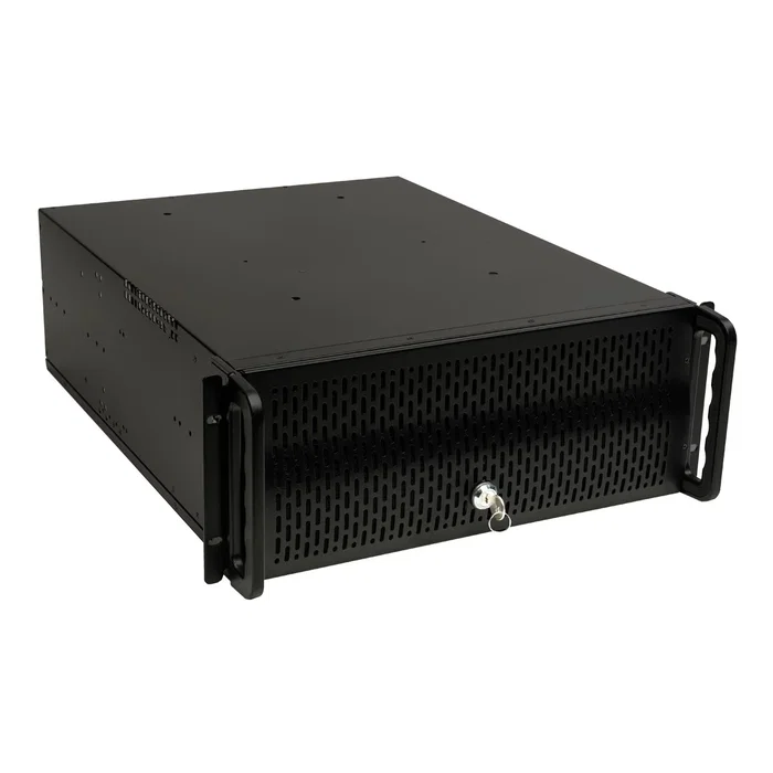 UNYKAch Chasis Rack 4U 19" UK 4129 Negro - Estante Servidor ATX con Cierre Frontal de Llave, Filtro Anti-Polvo y 2 Puertos USB 2.0