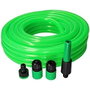 Edm Kit manguera de jardín estándar de 15 m, 3/4 pulg, verde fluorescente