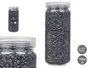Giftdecor Bote de Piedra Metalizada Negra 700 g con Piedras de 2-5 mm para Decoración (Set de 12)