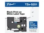 Brother TZe-S251 Cinta Laminada Súper Adhesiva Negro sobre Blanco 24mm x 8m