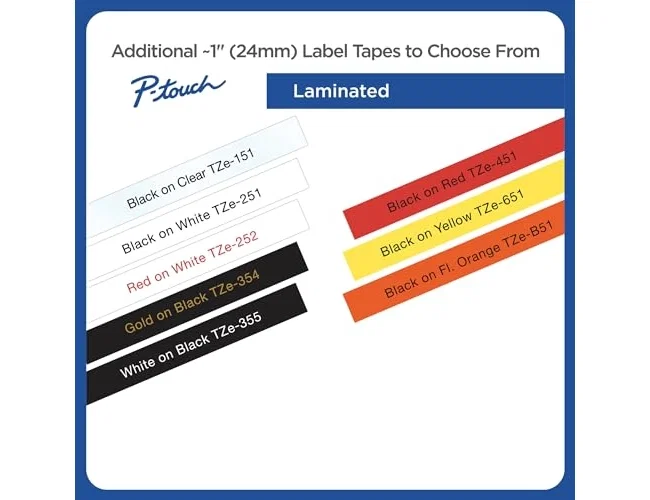 Brother TZe-S251 Cinta Laminada Súper Adhesiva Negro sobre Blanco 24mm x 8m Brother TZe-S251 Cinta Laminada Súper Adhesiva Negro sobre Blanco 24mm x 8m