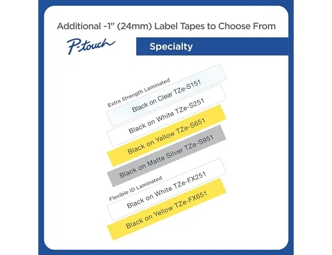 Brother TZe-S251 Cinta Laminada Súper Adhesiva Negro sobre Blanco 24mm x 8m Brother TZe-S251 Cinta Laminada Súper Adhesiva Negro sobre Blanco 24mm x 8m