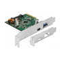 DeLOCK Tarjeta PCIe Express USB 3.2 Gen 1 (90299) x4 con 1x USB-C 3.1 Gen2 + 1x USB-A 3.1 Gen2, 10 Gbit/s, Interna, Chip Asmedia ASM3142