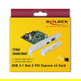 DeLOCK Tarjeta PCIe Express USB 3.2 Gen 1 (90299) x4 con 1x USB-C 3.1 Gen2 + 1x USB-A 3.1 Gen2, 10 Gbit/s, Interna, Chip Asmedia ASM3142