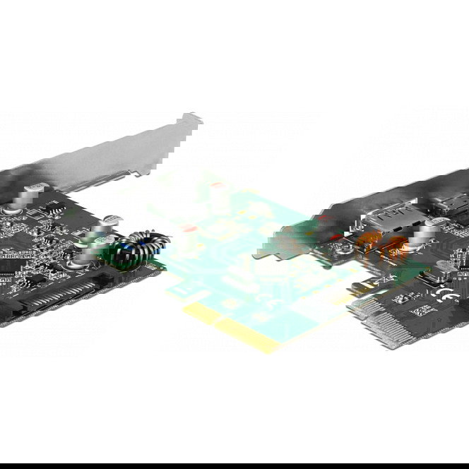 DeLOCK Tarjeta PCIe Express USB 3.2 Gen 1 (90299) x4 con 1x USB-C 3.1 Gen2 + 1x USB-A 3.1 Gen2, 10 Gbit/s, Interna, Chip Asmedia ASM3142