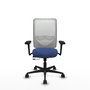 PIQUERAS Y CRESPO Silla de oficina Zulema con mecanismo Sincro/Traslack Azul marino y Blanco