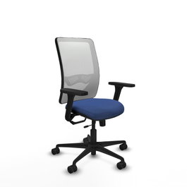PIQUERAS Y CRESPO Silla de oficina Zulema con mecanismo Sincro/Traslack Azul marino y Blanco