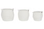 DKD Home Decor Set de 3 Cestas de Algodón con Asas Blanco