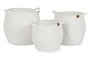 DKD Home Decor Set de 3 Cestas de Algodón con Asas Blanco