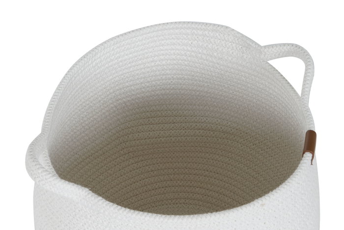 DKD Home Decor Set de 3 Cestas de Algodón con Asas Blanco
