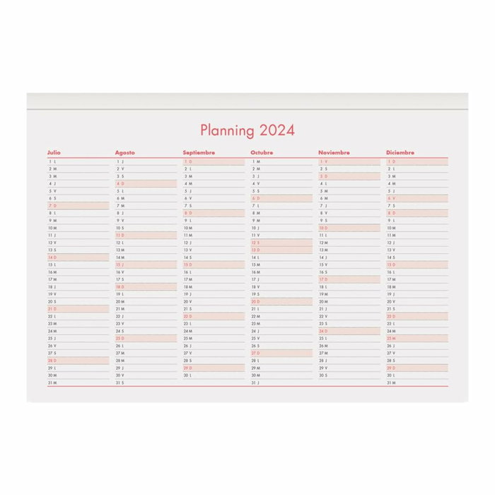 Dohe Calendario de Sobremesa Faldilla 30x21cm Números Grandes 2026