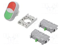 SPAMEL Interruptor doble ST22 22mm NA x2 negro/verde