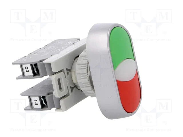 SPAMEL Interruptor doble ST22 22mm NA x2 negro/verde SPAMEL Interruptor doble ST22 22mm NA x2 negro/verde