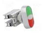 SPAMEL Interruptor doble ST22 22mm NA x2 negro/verde
