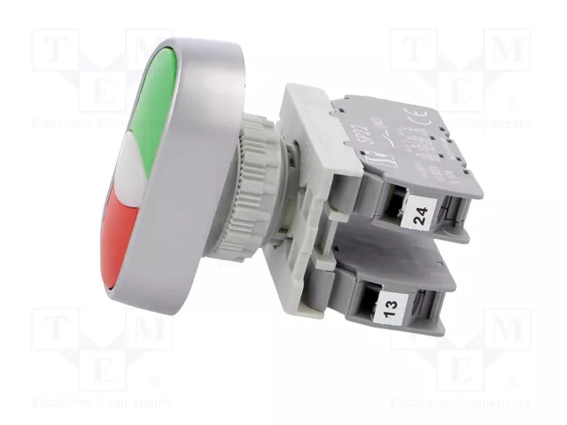 SPAMEL Interruptor doble ST22 22mm NA x2 negro/verde SPAMEL Interruptor doble ST22 22mm NA x2 negro/verde