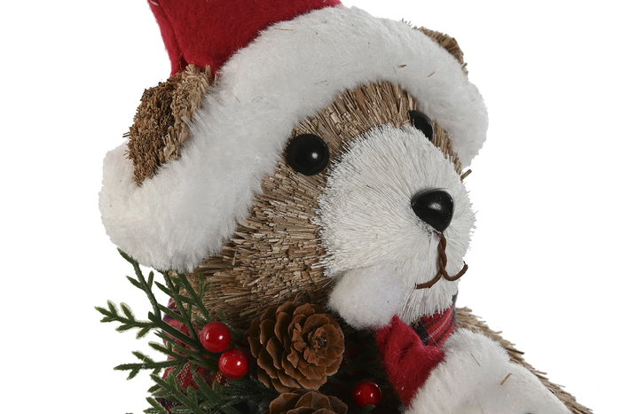 DKD Home Decor Figura Navidad Oso Alpina Marron Rojo Porexpan 20 x 22 x 22 cm (2 Unidades)