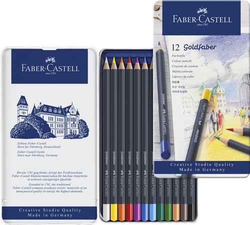 Lapices De Colores Faber-Castell Goldfaber Aqua 1147 Estuche De Metal De 12 Lapices De Colores Faber-Castell Goldfaber Aqua 1147 Estuche De Metal De 12