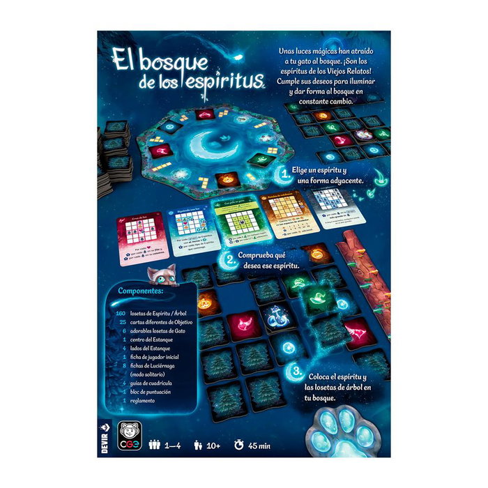Devir El Bosque de los Espíritus - Juego de Mesa de Estrategia y Colocación de Losetas, para 1 a 4 Jugadores, A Partir de 10 Años