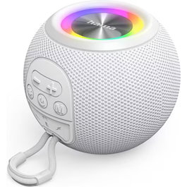 Hama Altavoz Ball Shape Mono Blanco, 5W, Iluminación LED 5 Modos, Bluetooth 5.3, 10h Autonomía, USB-C