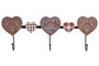 DKD Home Decor Perchero de Pared Rojo con 3 Perchas