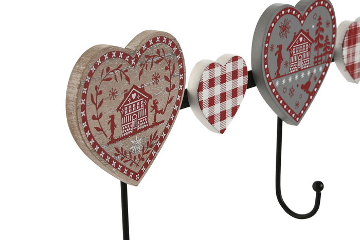 DKD Home Decor Perchero Shabby Alpino Rojo Gris Mdf Metal 4.5 x 16 x 43 cm (6 Unidades) DKD Home Decor Perchero Shabby Alpino Rojo Gris Mdf Metal 4.5 x 16 x 43 cm (6 Unidades)