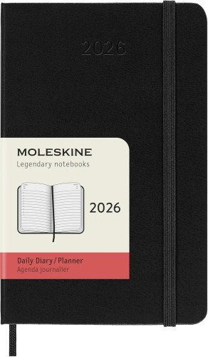 Moleskine DHB12DC2Y26 Agenda 2026 Tapa Dura 12 Meses Diaria P 9 x 14 CM Negra