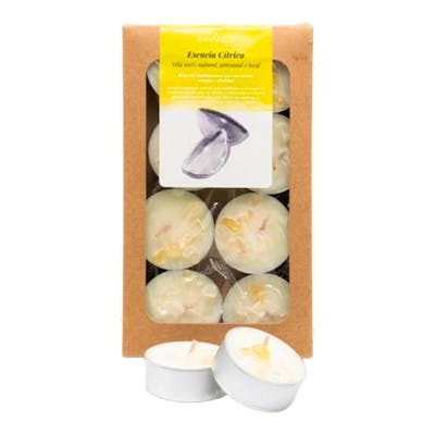 CANVELA Caja Regalo 8 Uds Velas de Té Perfumada Esencia Cítrica
