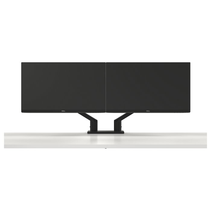 DELL MDA20 Brazo Tijera para 2 Monitores (hasta 27"), Ajuste de Altura, Profundidad, Inclinación y Pivote, 100x100mm VESA, Negro