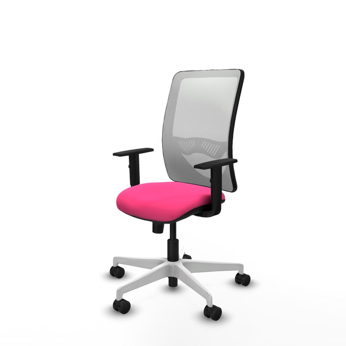 PIQUERAS Y CRESPO Silla de oficina Zulema con mecanismo Sincro, Rosa y Blanco