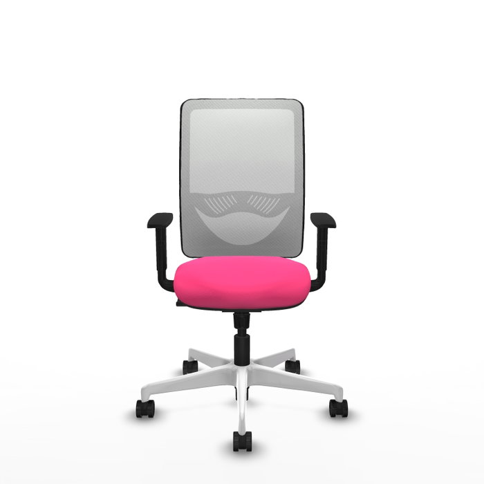 PIQUERAS Y CRESPO Silla de oficina Zulema con mecanismo Sincro, Rosa y Blanco