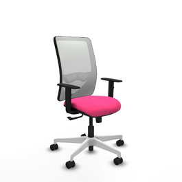 PIQUERAS Y CRESPO Silla de oficina Zulema con mecanismo Sincro, Rosa y Blanco