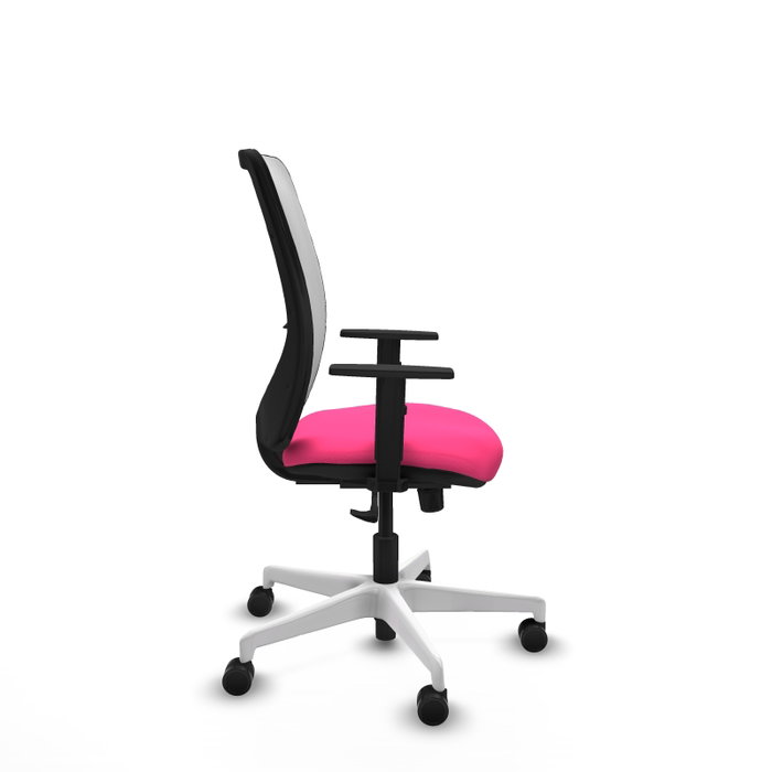 PIQUERAS Y CRESPO Silla de oficina Zulema con mecanismo Sincro, Rosa y Blanco