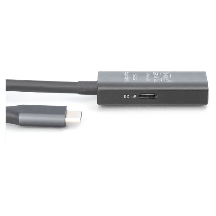 Digitus Cable Extensor USB-C a USB-A 3.2 Gen 1 (5 Gbps) 10 Metros Negro
