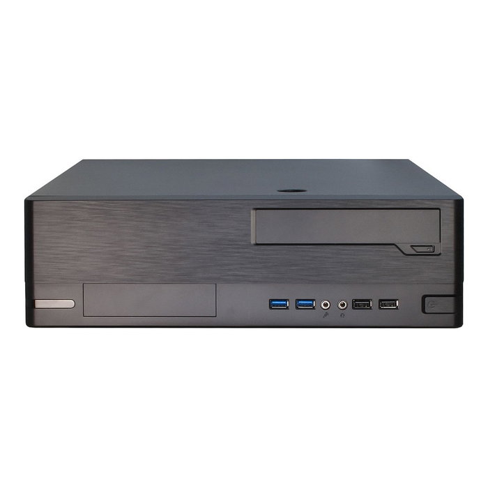 Inter-Tech Elektronik Handels IT-502 Caja para PC de Escritorio Mini Torre Negra Compatible con microATX y Mini-ITX, Factor de Forma 1U, con 2x USB 3.2 Gen 1 y 2x USB 2.0