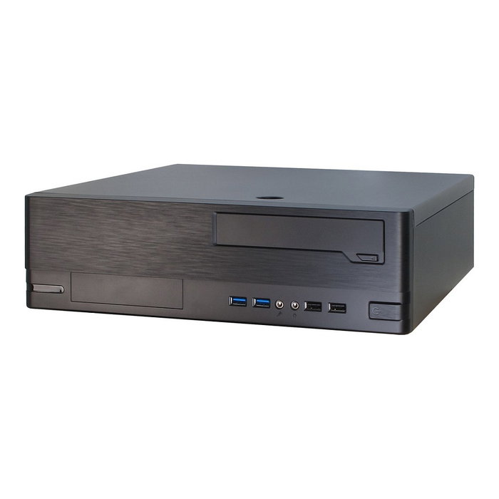 Inter-Tech Elektronik Handels IT-502 Caja para PC de Escritorio Mini Torre Negra Compatible con microATX y Mini-ITX, Factor de Forma 1U, con 2x USB 3.2 Gen 1 y 2x USB 2.0