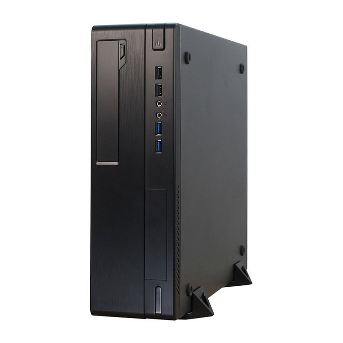 Inter-Tech Elektronik Handels IT-502 Caja para PC de Escritorio Mini Torre Negra Compatible con microATX y Mini-ITX, Factor de Forma 1U, con 2x USB 3.2 Gen 1 y 2x USB 2.0